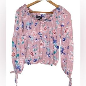 Derek Heart Floral Boho Crop Top